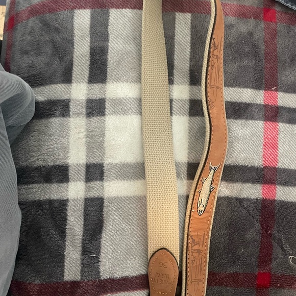 Zappelin Brown Leather Fish Belt size 36 Vintage - Picture 6 of 6